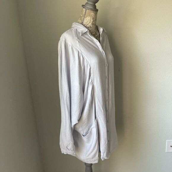 Free People Womens Fade Away Shirt Dress in Purple Ice - Picture 3 of 12